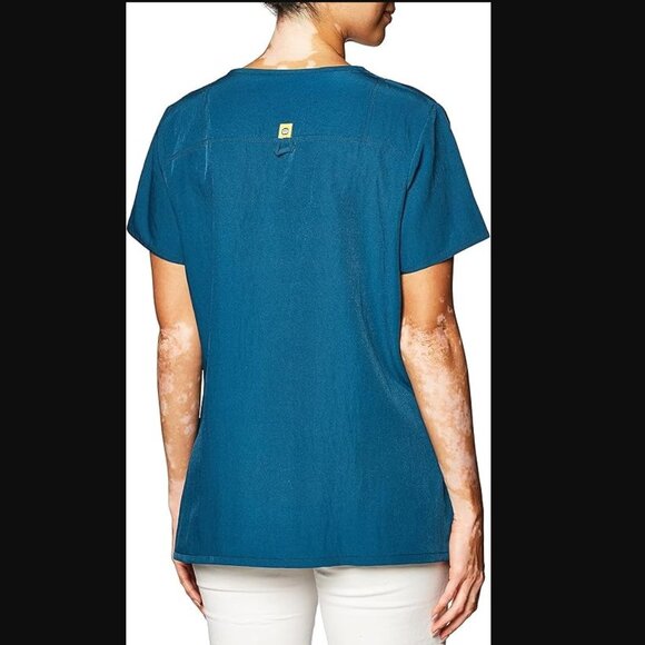 WonderWink Women's Nurse Scrub 4 Way Stretch Shirt Caribbean Blue - Size L - Picture 2 of 6